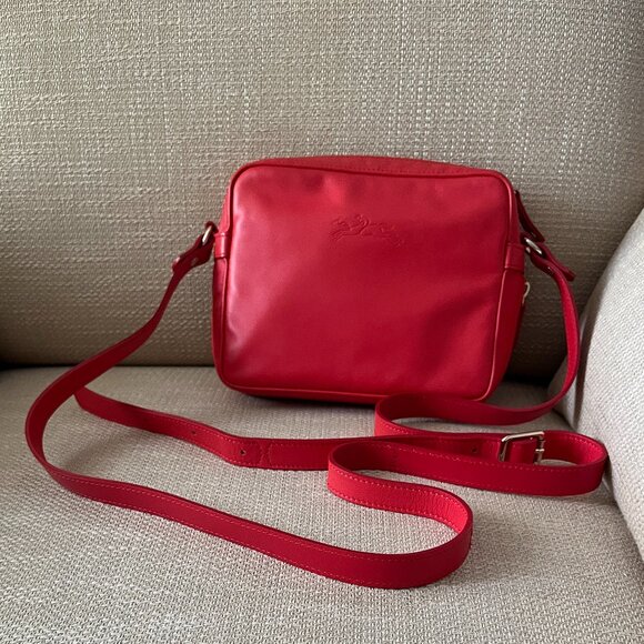 Longchamp Red Leather Crossbody Bag - Picture 4 of 14